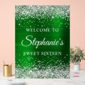 Silver Glitter Green Folie Sweet Sixteen Welkom Acryl Bord (Huwelijk)