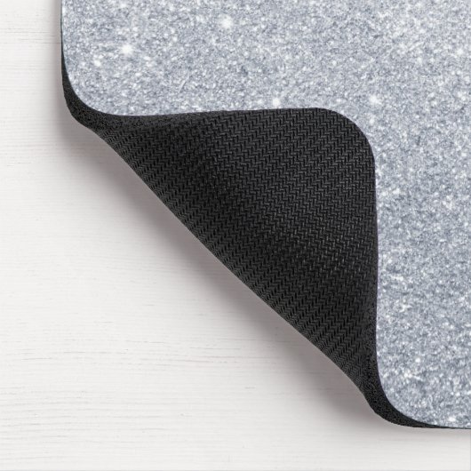 Silver Glitter Grey Faux Effect Muismat (Hoek)