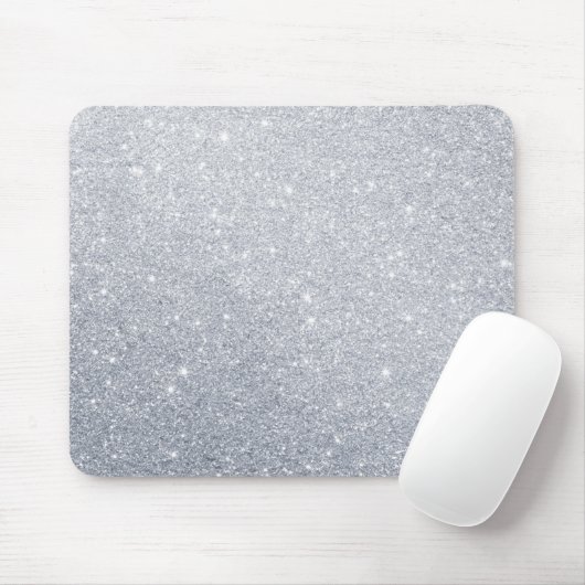 Silver Glitter Grey Faux Effect Muismat (Met muis)