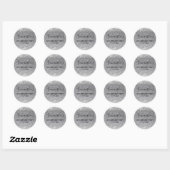 Silver Glitter Grey Leather 50th Birthday Party Ronde Sticker (Vel)