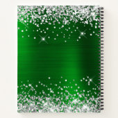 Silver Glitter Groene Folie 40e Verjaardags Gast Notitieboek (Achterkant)