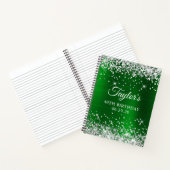 Silver Glitter Groene Folie 40e Verjaardags Gast Notitieboek (Binnen)