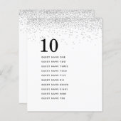 Silver Glitter Guest Names Table Number (Voorkant / Achterkant)