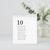 Silver Glitter Guest Names Table Number (Staand voorkant)