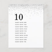 Silver Glitter Guest Names Table Number (Voorkant)