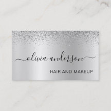 Silver Glitter Hair Makeup Salon Metallic