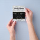 Silver glitter hair salon flyer (Hand)