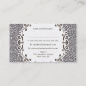 Silver Glitter Hair Stylist Afspraakkaarten Afsprakenkaartje (Achterkant)