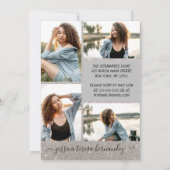 Silver Glitter Halo Photo Collage Quinceañera Kaart (Achterkant)