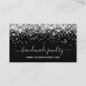 Silver Glitter Handtekening Stijl Online Winkel Zw Visitekaartje (Voorkant)
