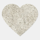 Silver Glitter Hart Sticker (Voorkant)