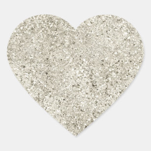 Silver Glitter Hart Sticker