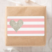 Silver Glitter Heart Etiket (Insitu)