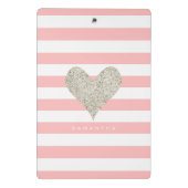 Silver Glitter Heart Mini Klembord (Achterkant)