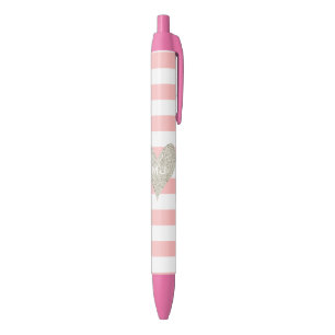 Silver Glitter Heart Zwarte Inkt Pen