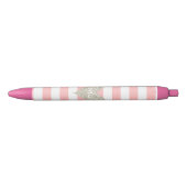 Silver Glitter Heart Zwarte Inkt Pen (Voorkant)