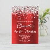 Silver Glitter Helderrood Folie 40 en Fabulous Kaart (Staand voorkant)