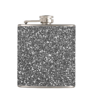 Silver Glitter Heupfles