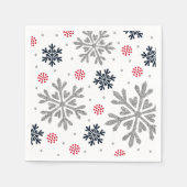 Silver Glitter Holiday Snowflake Servet (Voorkant)