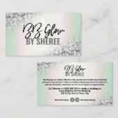 Silver Glitter Holographic BB Glow Treatment Visitekaartje (Voorkant / Achterkant)