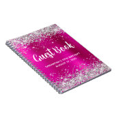 Silver Glitter Hot Pink 18th Birthday Guestbook Notitieboek (Rechterzijde)