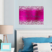 Silver Glitter Hot Pink 50th Birthday Welkom Folie Afdrukken (Insitu (Slaapkamer))