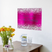 Silver Glitter Hot Pink 50th Birthday Welkom Folie Afdrukken (Laag (Keuken))