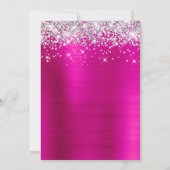 Silver Glitter Hot Pink Foil Bold 18th Birthday Kaart (Achterkant)
