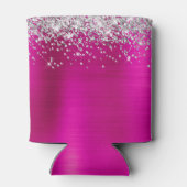 Silver Glitter Hot Pink Folie 21e verjaardag Blikjeskoeler (Achterkant)