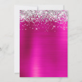 Silver Glitter Hot Pink Folie Baby shower Kaart (Achterkant)