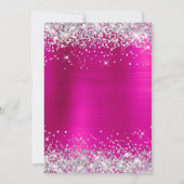 Silver Glitter Hot Pink Folie Birthday Celebration Kaart (Achterkant)