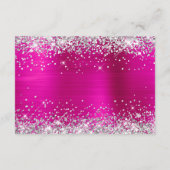 Silver Glitter Hot Pink Folie Books voor Baby Informatiekaartje (Achterkant)
