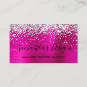 Silver Glitter Hot Pink Folie Online Winkel Visitekaartje