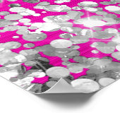 Silver Glitter Hot Pink Folie Verjaardag Welkom Poster (Hoek)