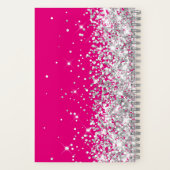 Silver Glitter Hot Pink Modern Girly Signature Notitieboek (Achterkant)