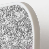 Silver Glitter Hot Pink Ombre Naam Pickleball Paddle (Links Detail)