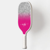 Silver Glitter Hot Pink Ombre Naam Pickleball Paddle (Links)