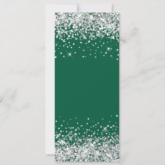 Silver Glitter Hunter Green 50e verjaardag Kaart (Achterkant)