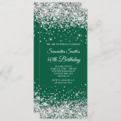 Silver Glitter Hunter Green 50e verjaardag Kaart (Voorkant / Achterkant)