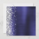 Silver Glitter Indigo Blue Folie 60th Birthday Kaart (Achterkant)