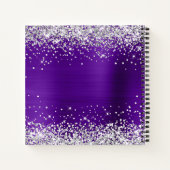 Silver Glitter Indigo Paarse 50e Verjaardags Gast Notitieboek (Achterkant)