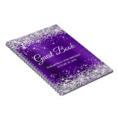 Silver Glitter Indigo Paarse 50e Verjaardags Gast Notitieboek (Rechterzijde)