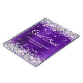 Silver Glitter Indigo Paarse 50e Verjaardags Gast Notitieboek (Linkerzijde)