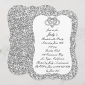 Silver Glitter Infinity Heart Bachelorette Party Kaart (Voorkant / Achterkant)