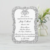 Silver Glitter Infinity Heart Engagement Party Kaart (Staand voorkant)