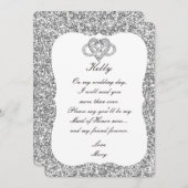 Silver Glitter Infinity Heart, gemaakt van edelach Kaart (Voorkant / Achterkant)