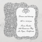Silver Glitter Infinity Heart Reception Kaart (Voorkant / Achterkant)