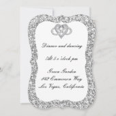 Silver Glitter Infinity Heart Reception Kaart (Voorkant)