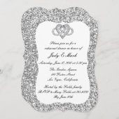Silver Glitter Infinity Heart Rehearsal Dinner Kaart (Voorkant / Achterkant)