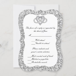 Silver Glitter Infinity Heart Response Kaart